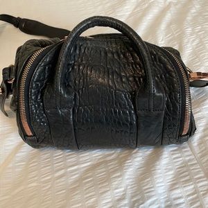 USED ALEXANDER WANG | Black purse with rose gold hard wear
